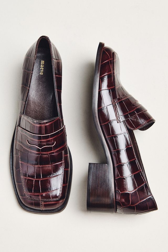 Maeve Square-Toe Loafer Heels #1