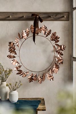 Copper Oak Leaves Wreath