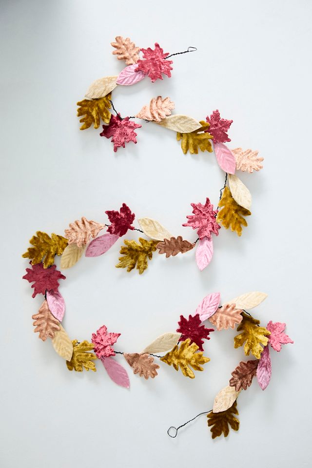 Mixed Leaves Velvet + Iron Garland #2