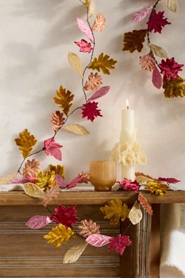 Mixed Leaves Velvet + Iron Garland