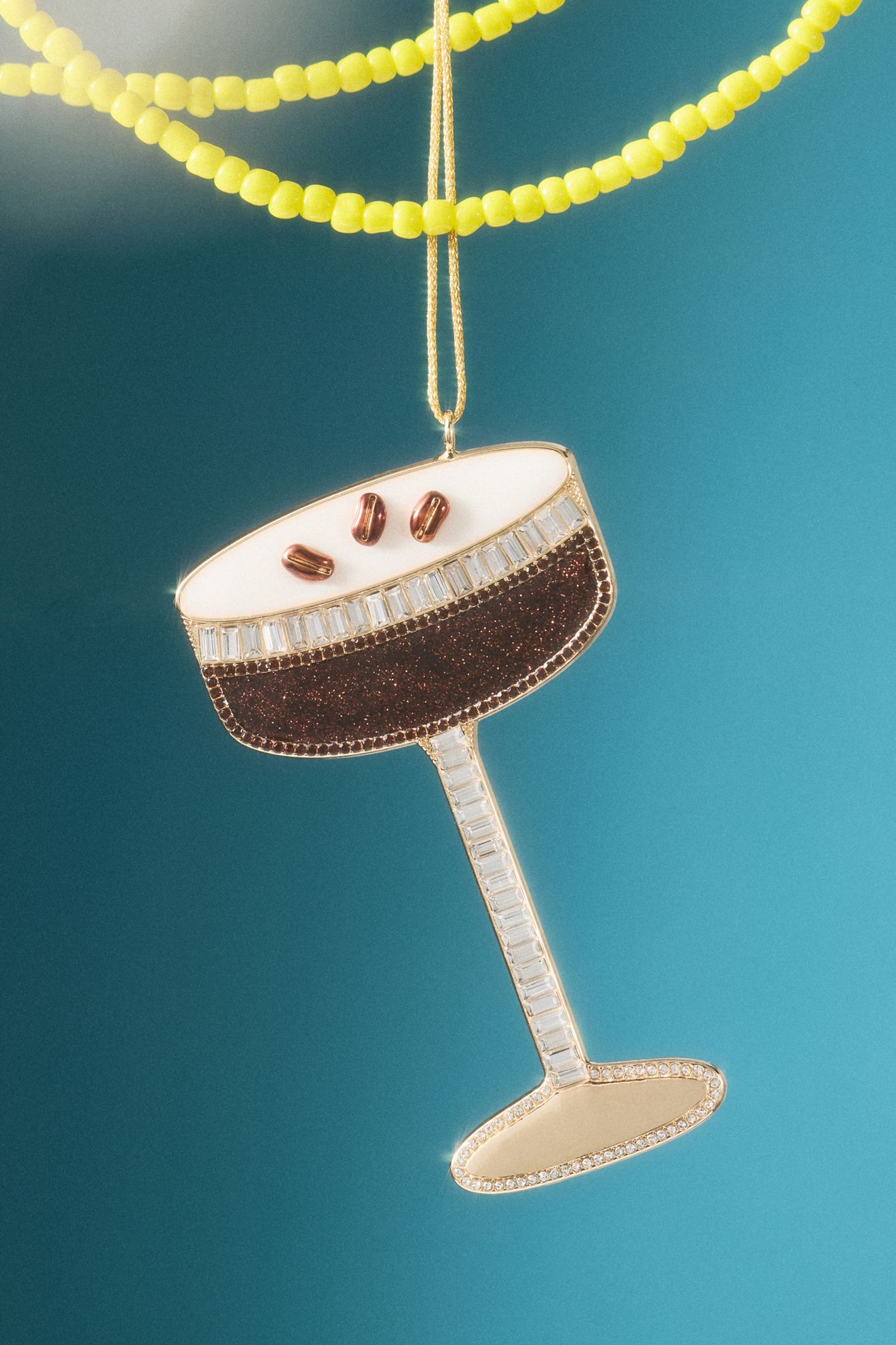 BaubleBar x Anthropologie Jeweled Cocktail Ornament - Espresso Martini, Standard, Assorted