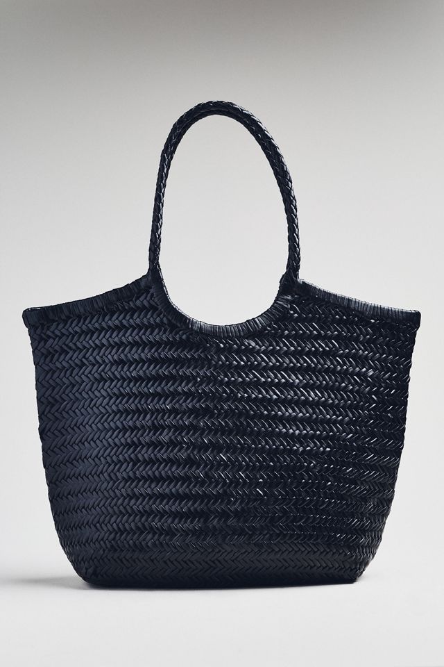 By Anthropologie Woven Leather Tote