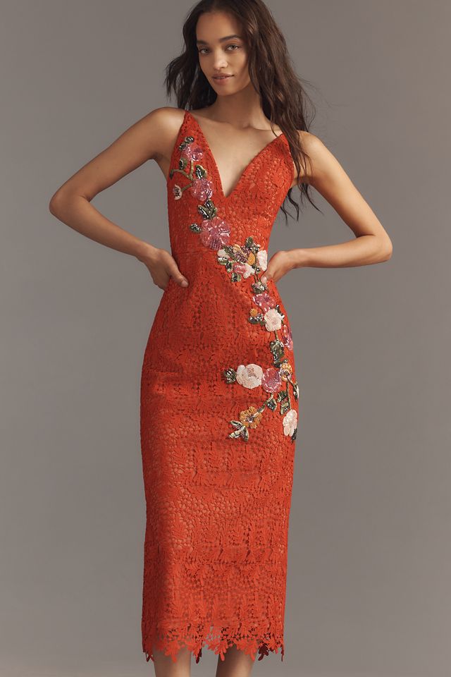 Helsi Martine Sleeveless 3D Floral Sequin Lace Midi Dress  #2