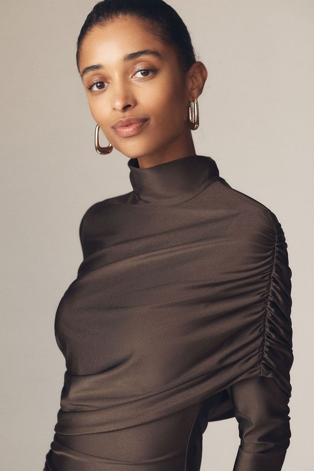 ET OCHS Fallon Long-Sleeve Mock-Neck Mini Dress #3