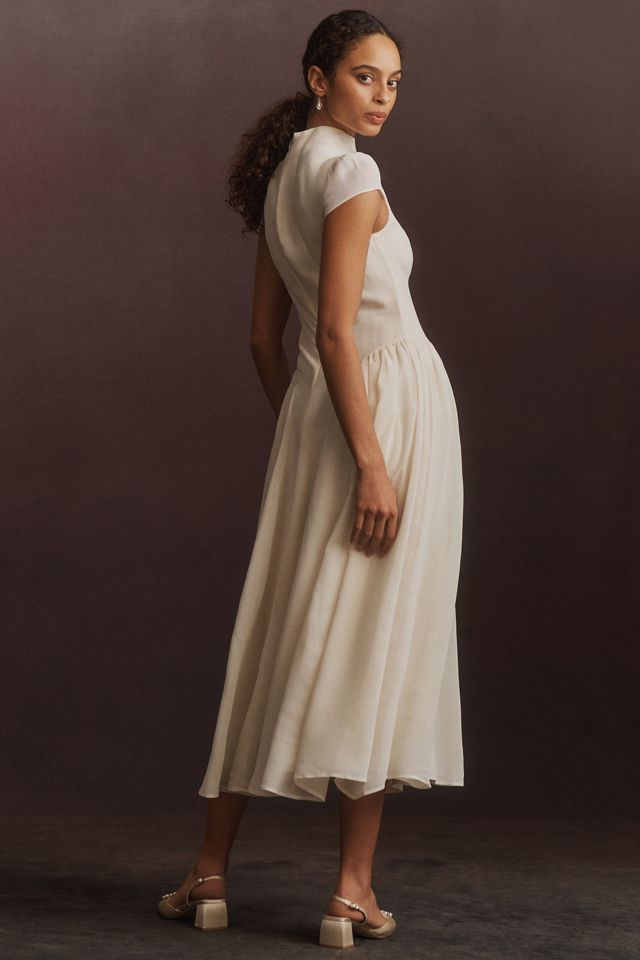 Reformation Maven Cap-Sleeve Mock-Neck Maxi Dress #1