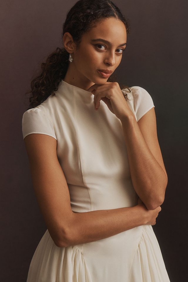 Reformation Maven Cap-Sleeve Mock-Neck Maxi Dress #2