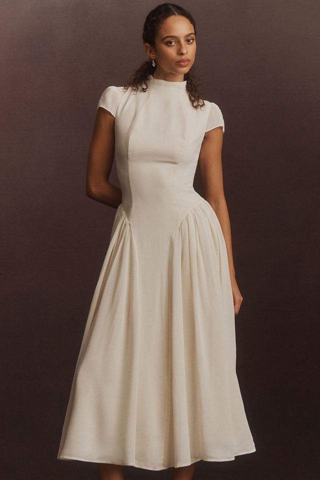 Reformation Maven Cap-Sleeve Mock-Neck Maxi Dress #3