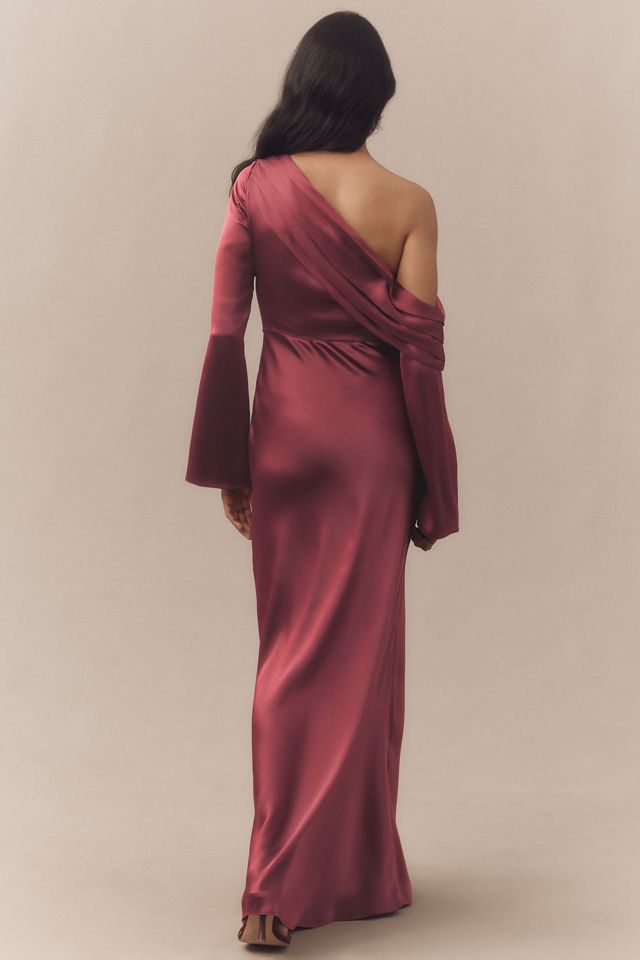 BHLDN Soraya Long-Sleeve Off-the-Shoulder Maxi Dress #1