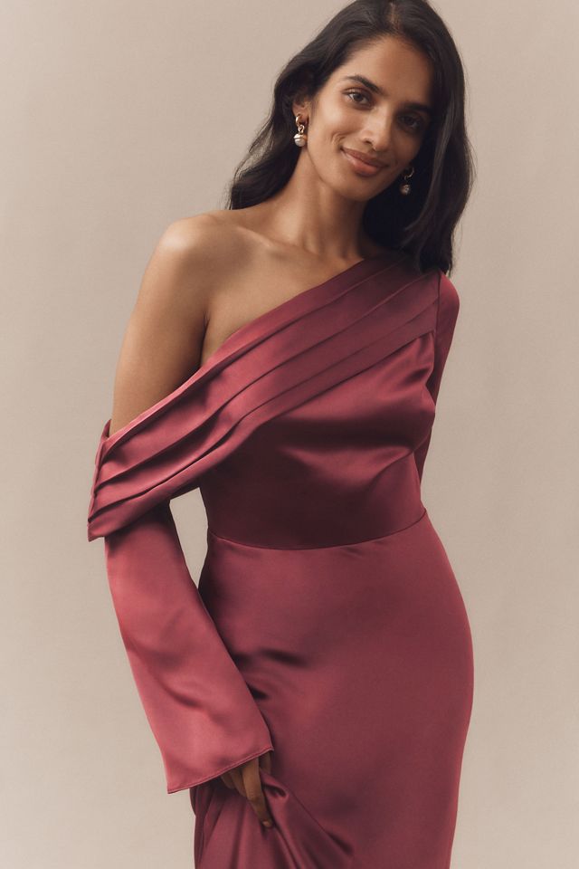BHLDN Soraya Long-Sleeve Off-the-Shoulder Maxi Dress #2