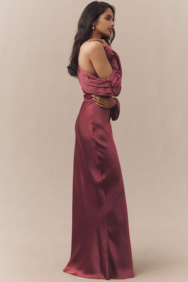 BHLDN Soraya Long-Sleeve Off-the-Shoulder Maxi Dress #3