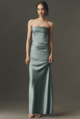 Mare Mare Isabella Strapless Ruched Corset Maxi Dress