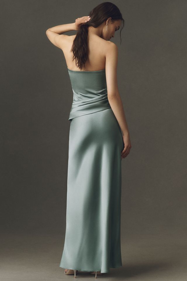 strapless ruched bridesmaid dress Dressime Mermaid Strapless Ruched Long Prom Dresses – dressime