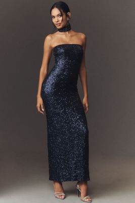 Mare Mare Strapless Stretch Sequin Column Maxi Dress