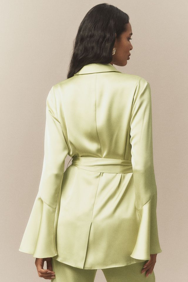 Mare Mare Satin Long-Sleeve Wrap Top #1