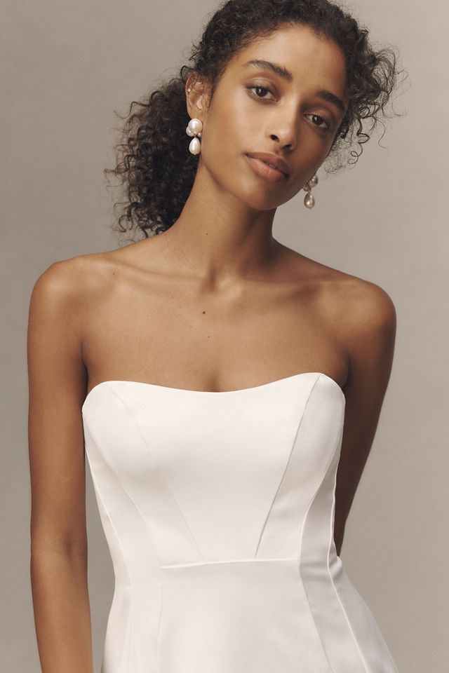 BHLDN Strapless Pleated Fit & Flare Mini Dress #1