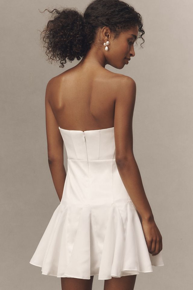 BHLDN Strapless Pleated Fit & Flare Mini Dress #3