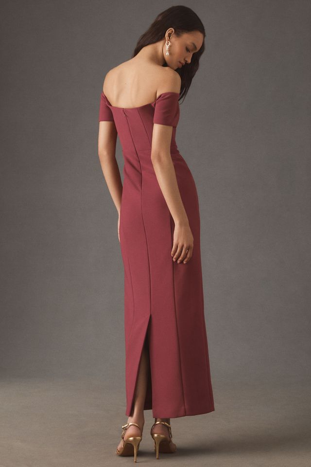 BHLDN Willow Strapless Off-the-Shoulder Sweetheart Column Maxi Dress #1