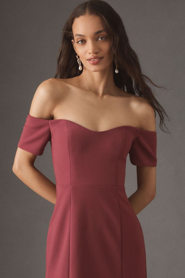 BHLDN Willow Strapless Off-the-Shoulder Sweetheart Column Maxi Dress #2