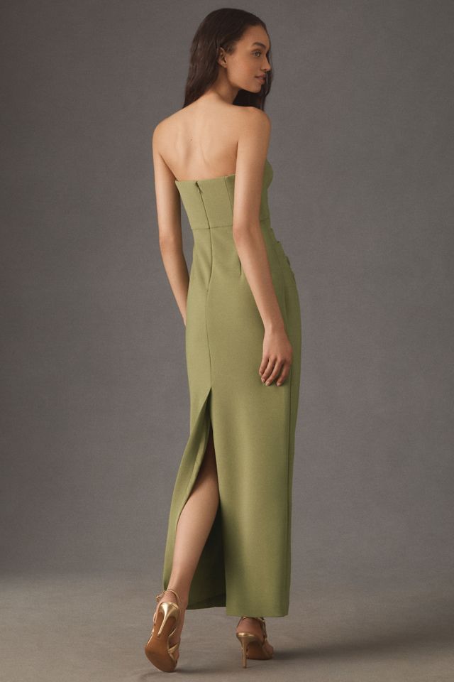BHLDN Pippa Strapless Sweetheart Crepe Column Maxi Dress #2