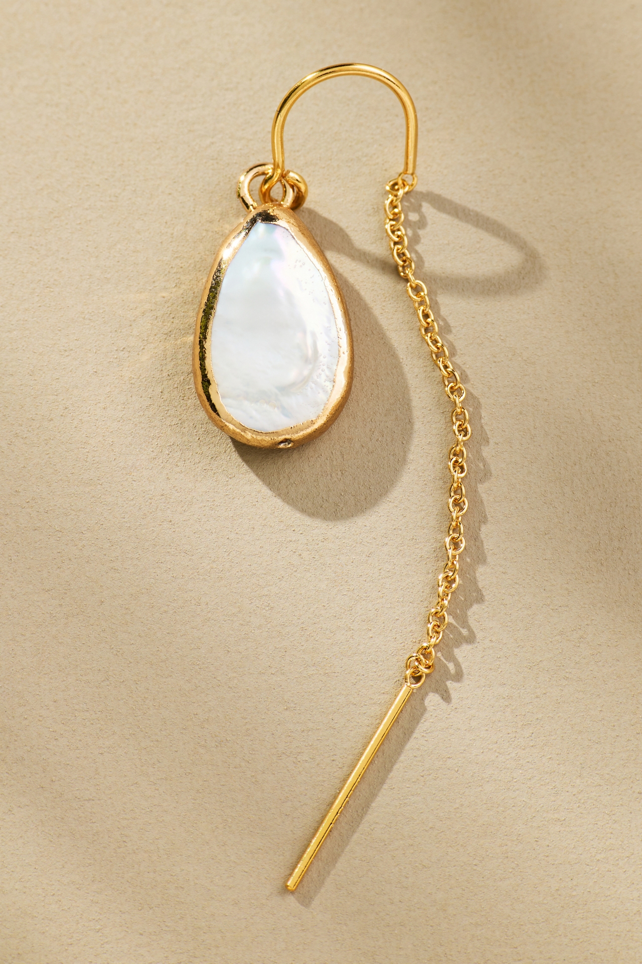 Set & Stones Carrie Teardrop Pearl Threader Earrings