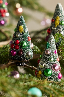 Terrain Bauble Brush Tree Clip Ornaments, Set Of 5