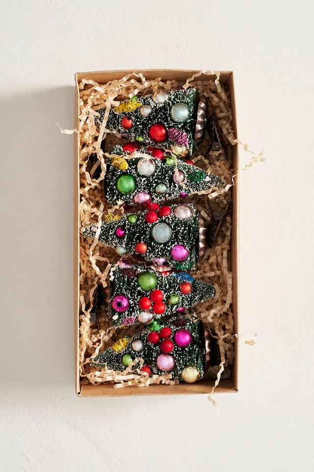 Bauble Brush Tree Clip Ornaments, Set of 5 #2