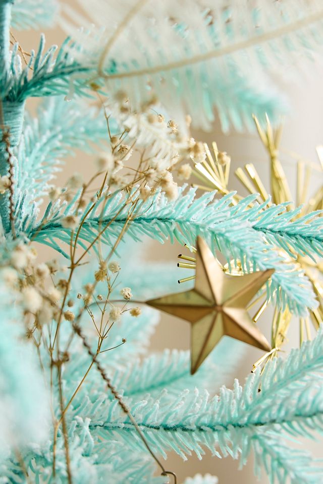 Flocked Mint Faux Fir Tree, 4’ #1