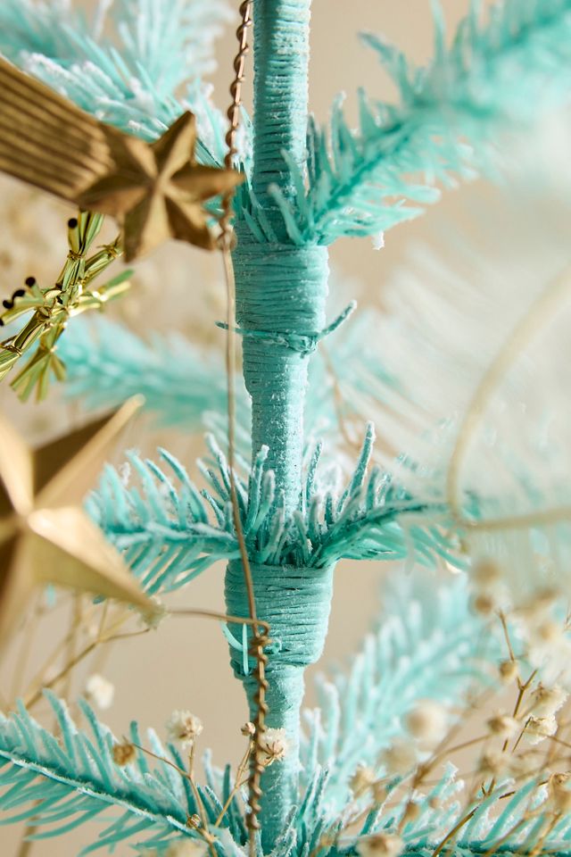 Flocked Mint Faux Fir Tree, 4’ #2