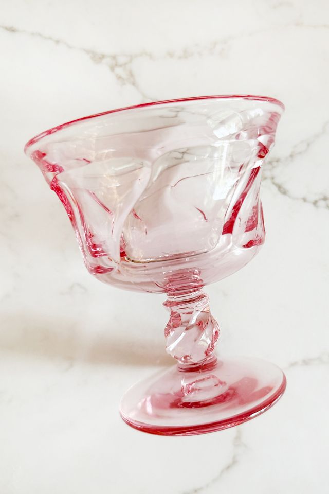 Old Flame Candle Co. Vintage Fostoria Pink Swirl Glasses #1