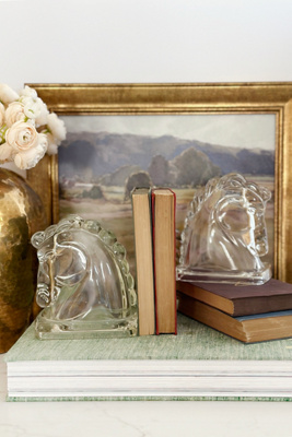 Old Flame Candle Co. Vintage Glass Horse Bookends | AnthroHome