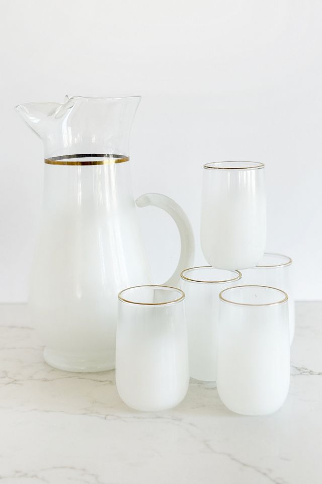 Old Flame Candle Co. Vintage 1950s White Blendo Glassware Set #1