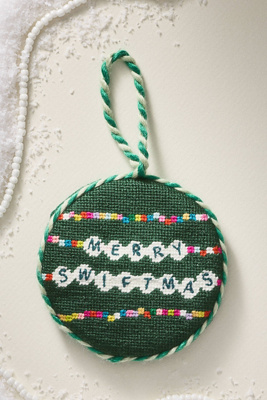 Furbish Studio Needlepoint Ornament In Green