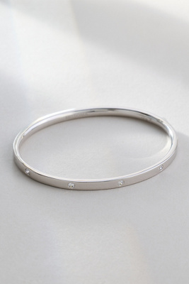 Missoma Interstellar Hinged Bangle Bracelet In Silver
