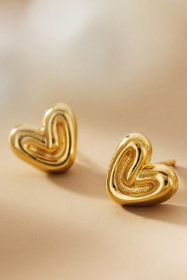 Missoma Puffy Heart Mini Post Earrings