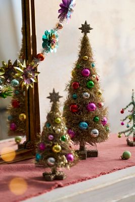 Vintage Tinsel Bauble Tree