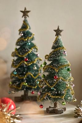 Flocked Garland Brush Tree