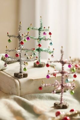 Mini Tinsel Trees, Set of 3