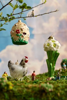 Feathered Rooster Glass Ornament