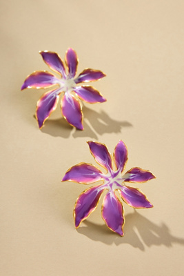 The Pink Reef Handpainted Tropic Post Earrings