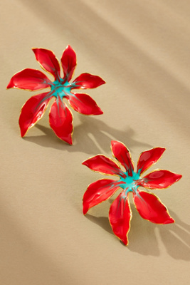 Handpainted Tropic Post Earrings