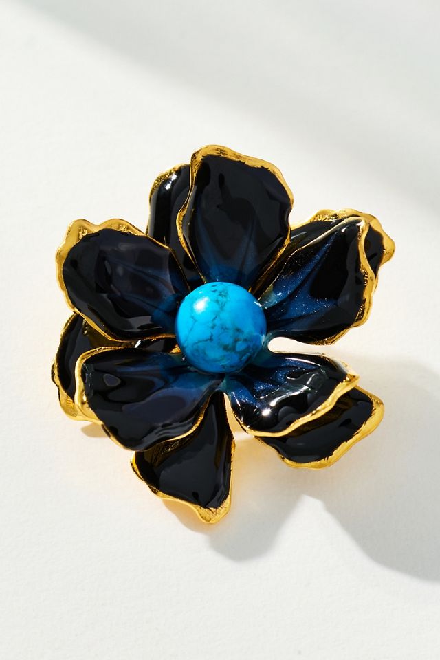 The Pink Reef Small Handpainted Jewel Box Flower Earrings #1