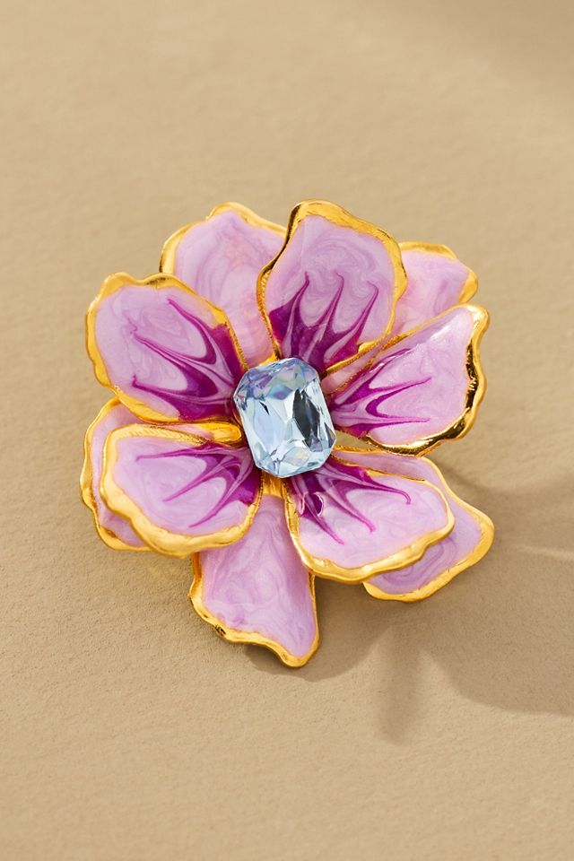 The Pink Reef Small Handpainted Jewel Box Flower Earrings