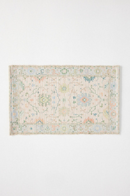 Anthropologie Madeira Cotton Printed Bath Mat In Multi