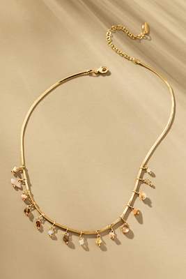 By Anthropologie Stone & Crystal Multi Charm Necklace