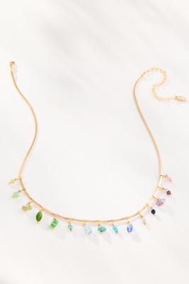 By Anthropologie Stone & Crystal Multi Charm Necklace