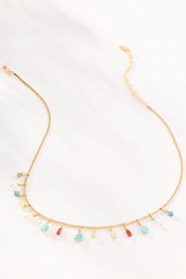 Stone & Crystal Multi Charm Necklace