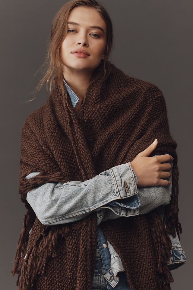 By Anthropologie Oversized Fringe Wrap #1