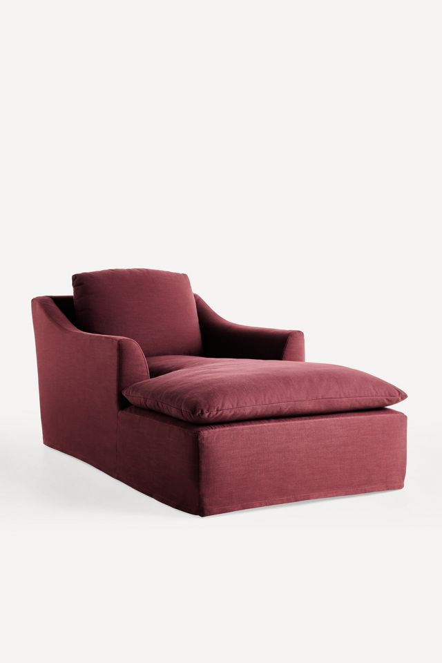 Nora Performance Linen Slipcover Chaise #1