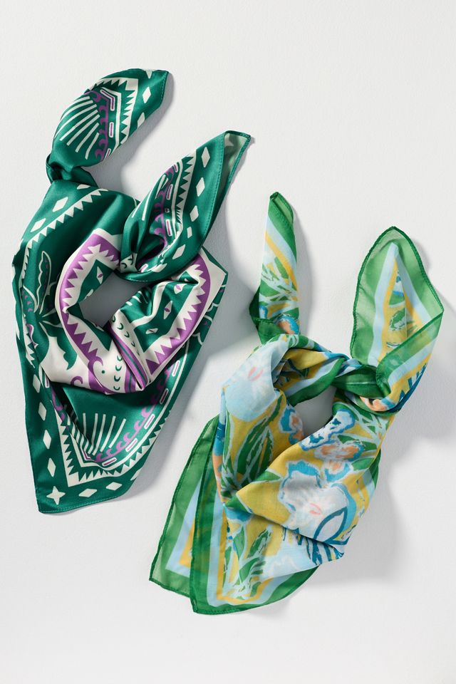 Fun Icon Motif Hair Scarves, Set of 2 #1