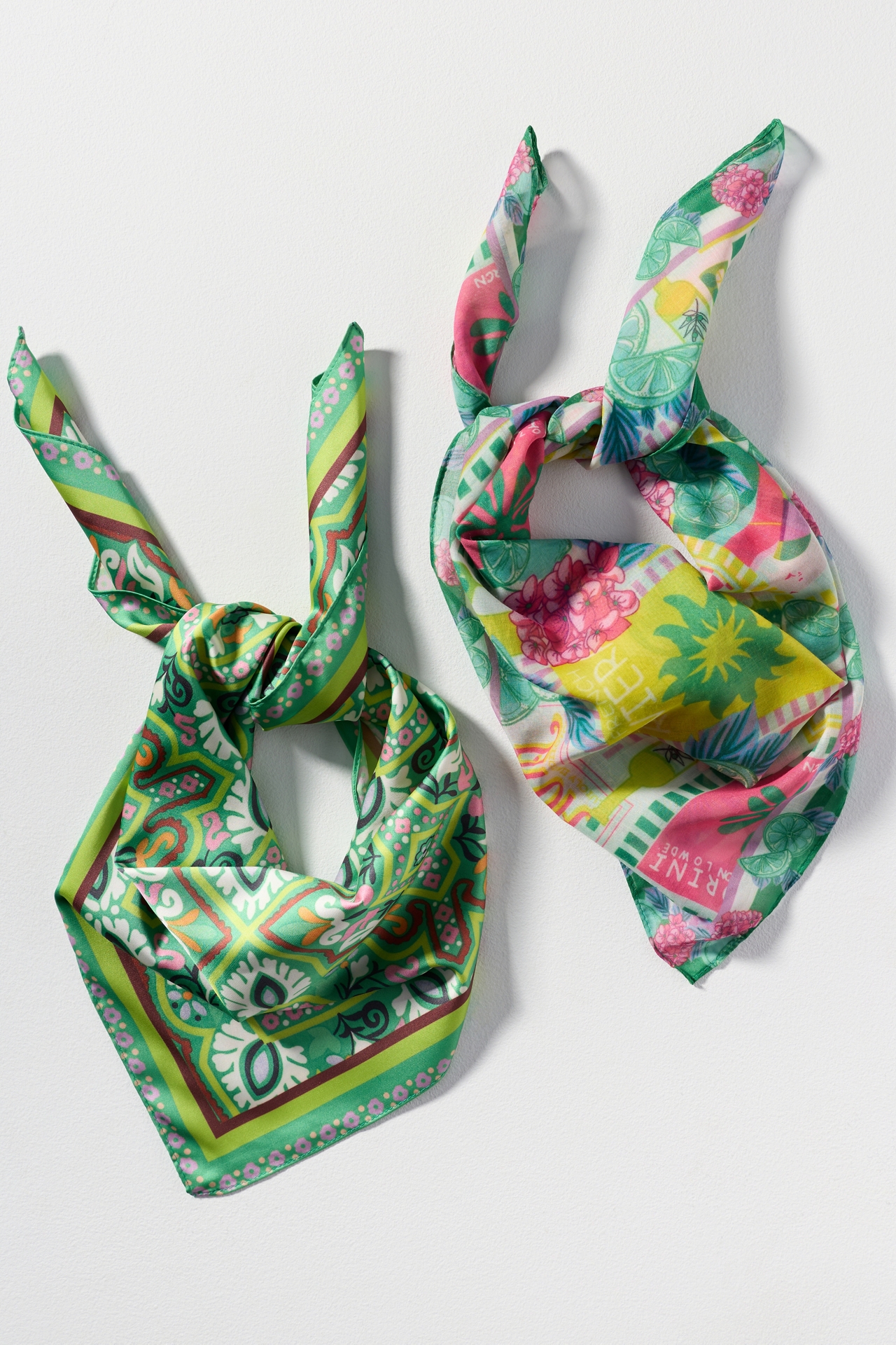 Fun Icon Motif Hair Scarves, Set of 2